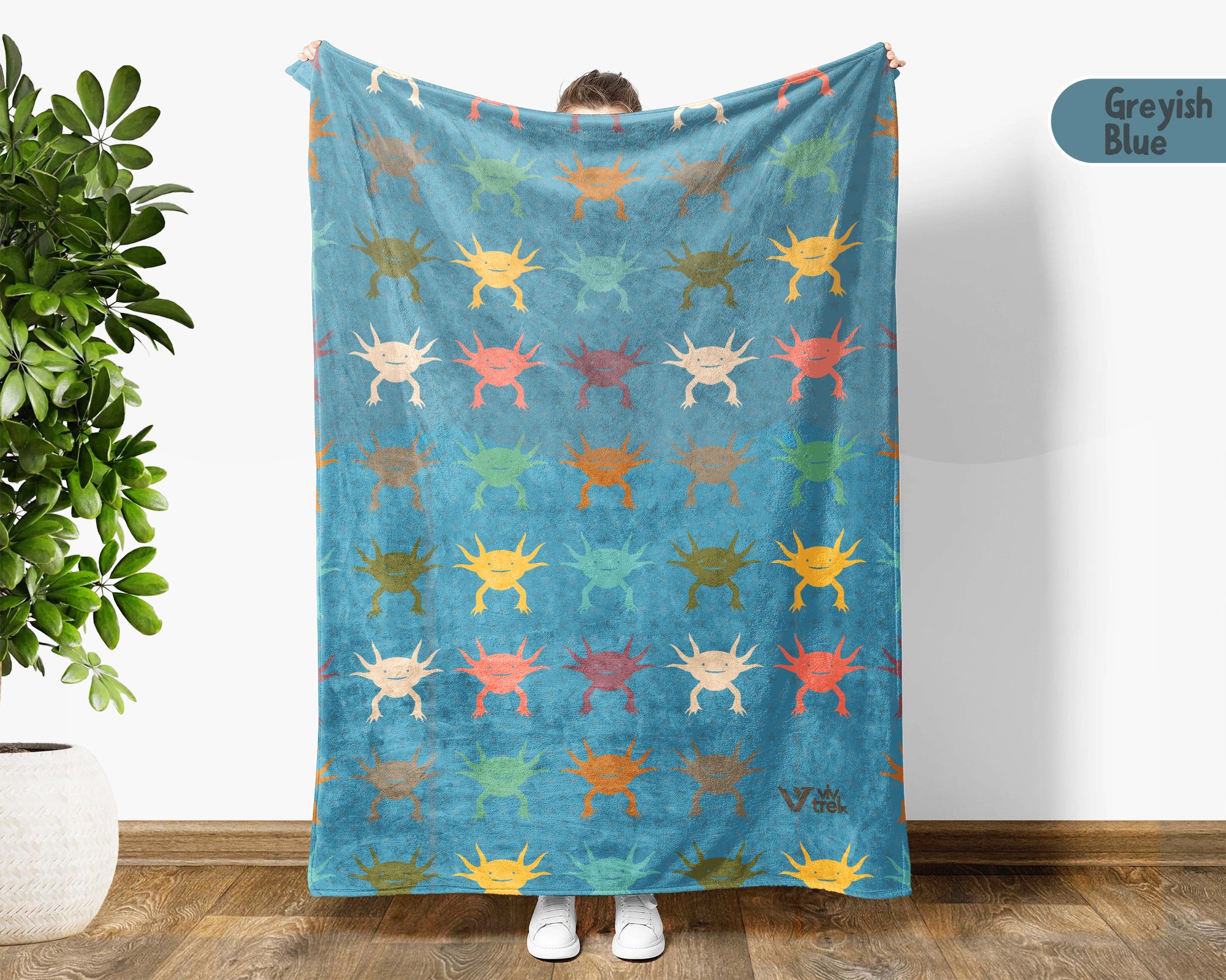Cute Axolotl Blanket – Vintage Animal Lover Cozy Throw Gift