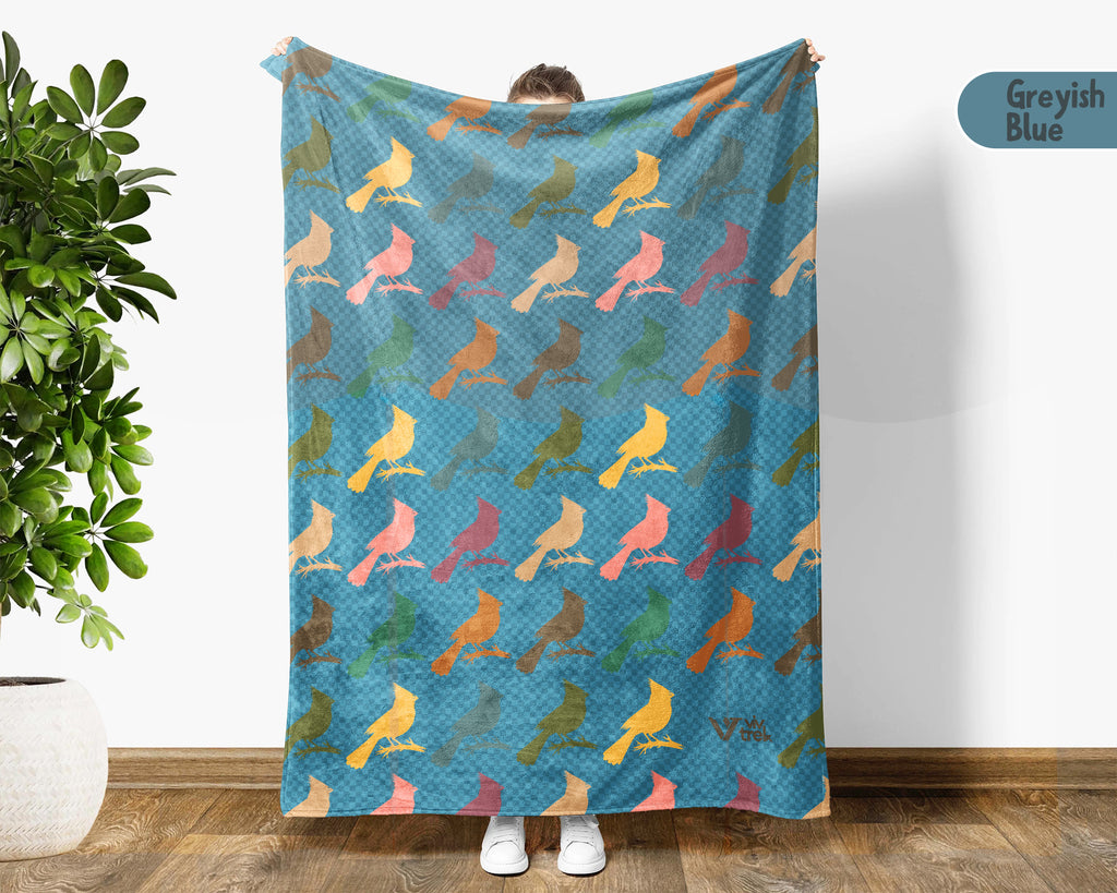 Retro Cardinal Bird Blanket Cozy Nature Throw for Bird Lovers Soft Wildlife Decor Unique Outdoor Inspired Home Gift