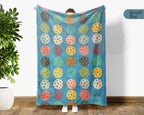 Retro Pickleball Lover Blanket for Sports Fans, Cozy Athletic Throw Gift with Distressed Court Game Style