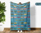 Personalized Dragonfly Throw Custom Name Insect Lover Blanket Retro Winged Bug Design Nature Gift for Her Cozy Home Accent Decor