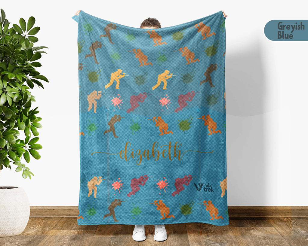 Custom Name Paintball Throw Blanket – Personalized Gift for Paintball Players