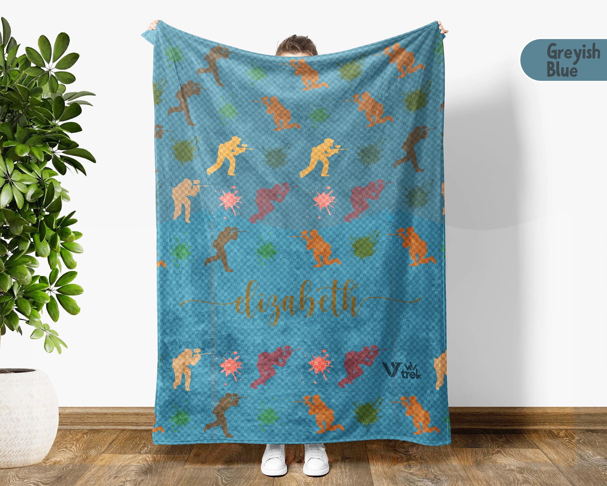 Custom Name Paintball Throw Blanket – Personalized Gift for Paintball Players