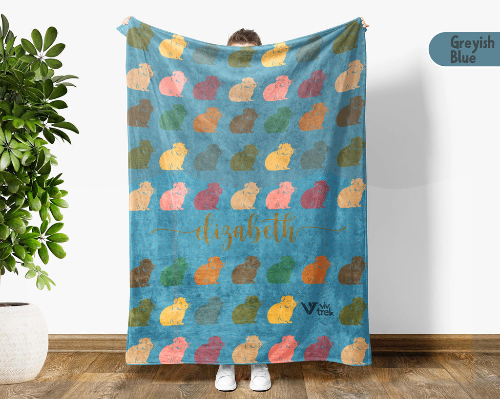 Personalized Guinea Pig Blanket Custom Name Cozy Retro Pet Lover Throw