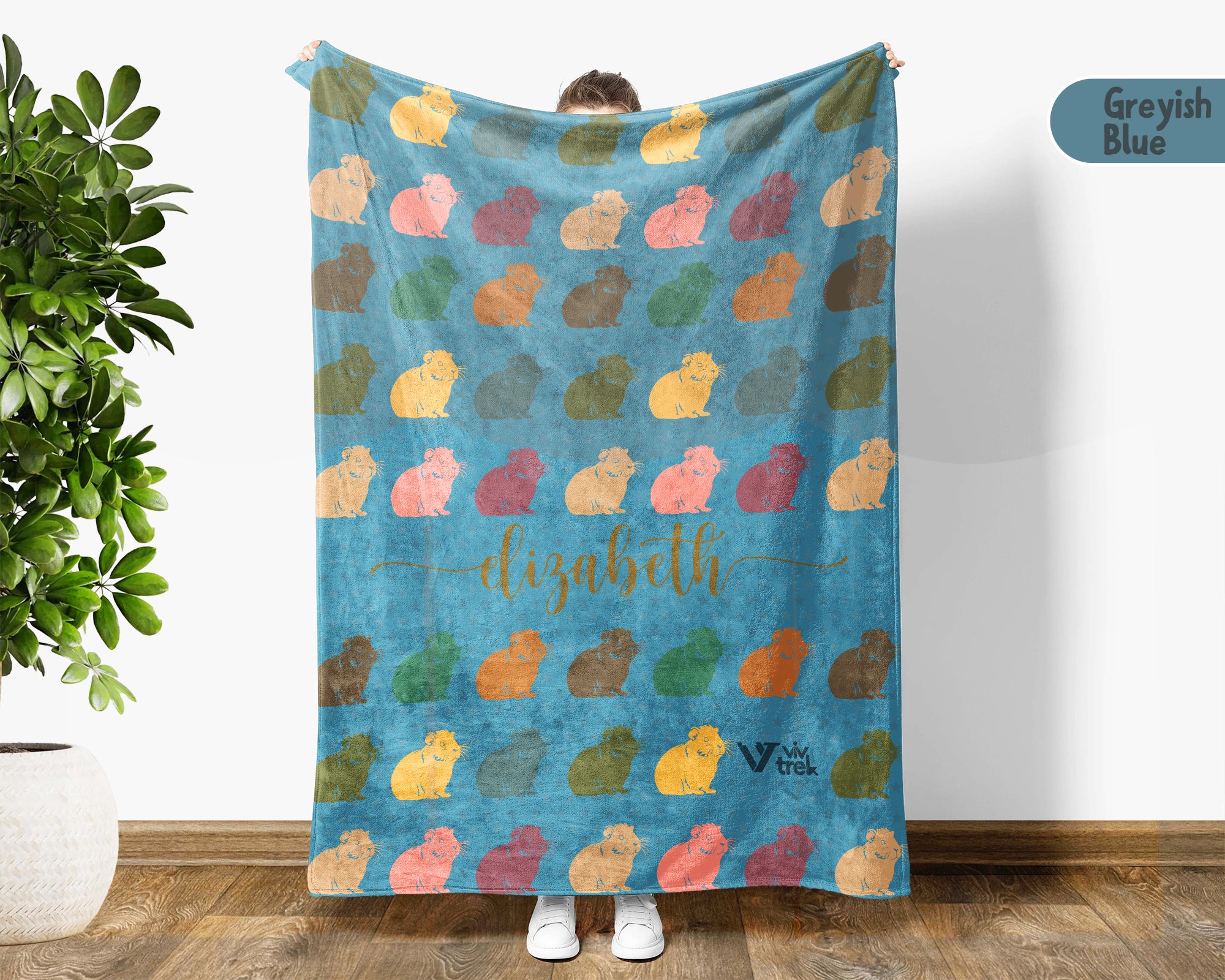 Personalized Guinea Pig Blanket Custom Name Cozy Retro Pet Lover Throw