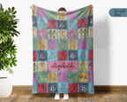 Personalized Name Dancing Blanket, Retro Ballet Throw, Cozy Dancer Gift Decor for Studio, Bedroom, and Home Spaces