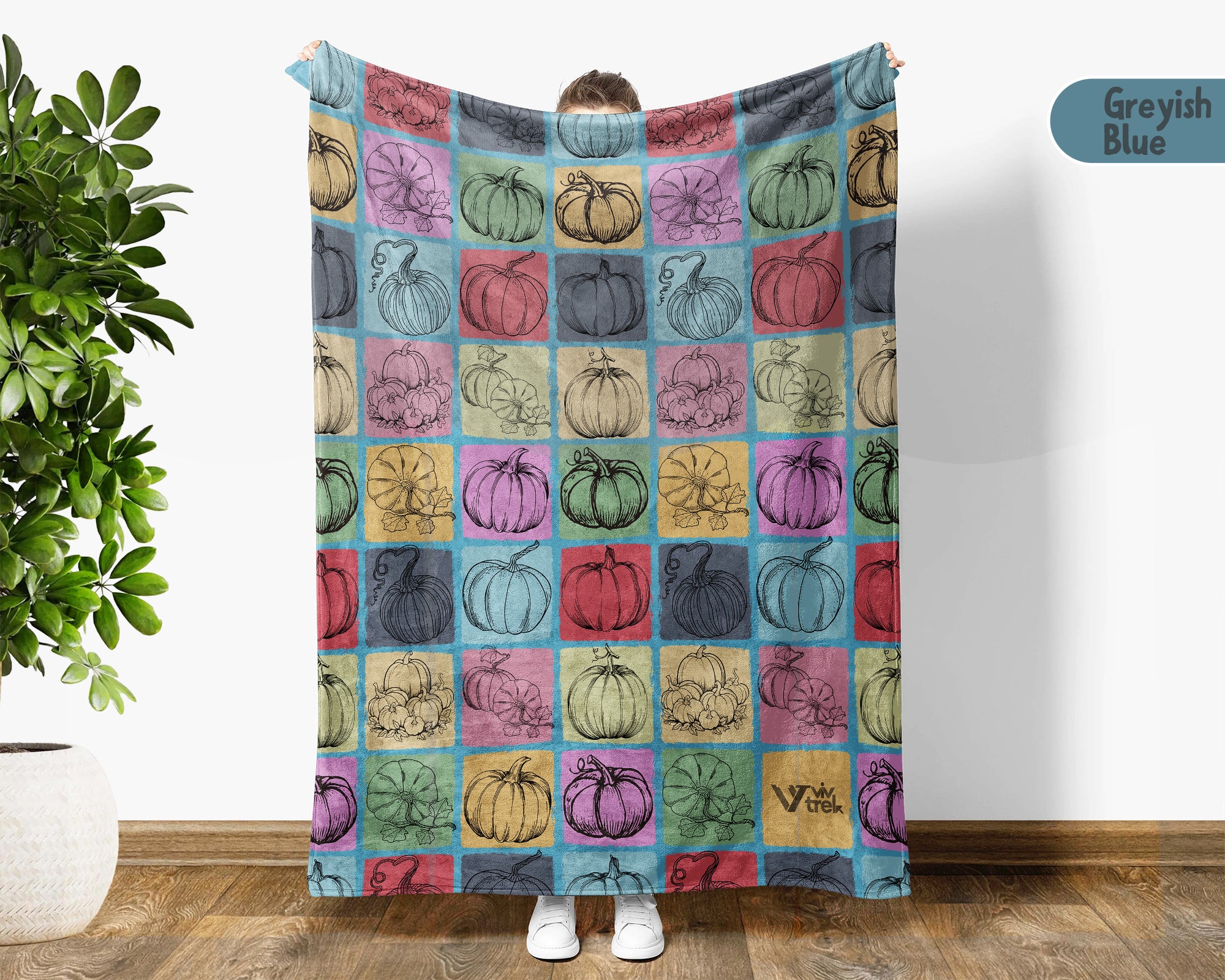 Vintage Pumpkin Lover Blanket for Autumn Decor, Cozy Harvest Throw Gift with Rustic Farmhouse Style