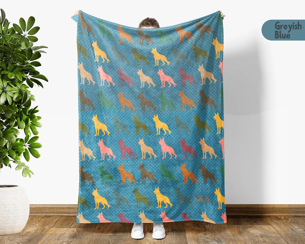 Retro German Shepherd Blanket – Cozy Puppy Throw Gift for Dog Lovers