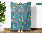 Retro German Shepherd Blanket – Cozy Puppy Throw Gift for Dog Lovers
