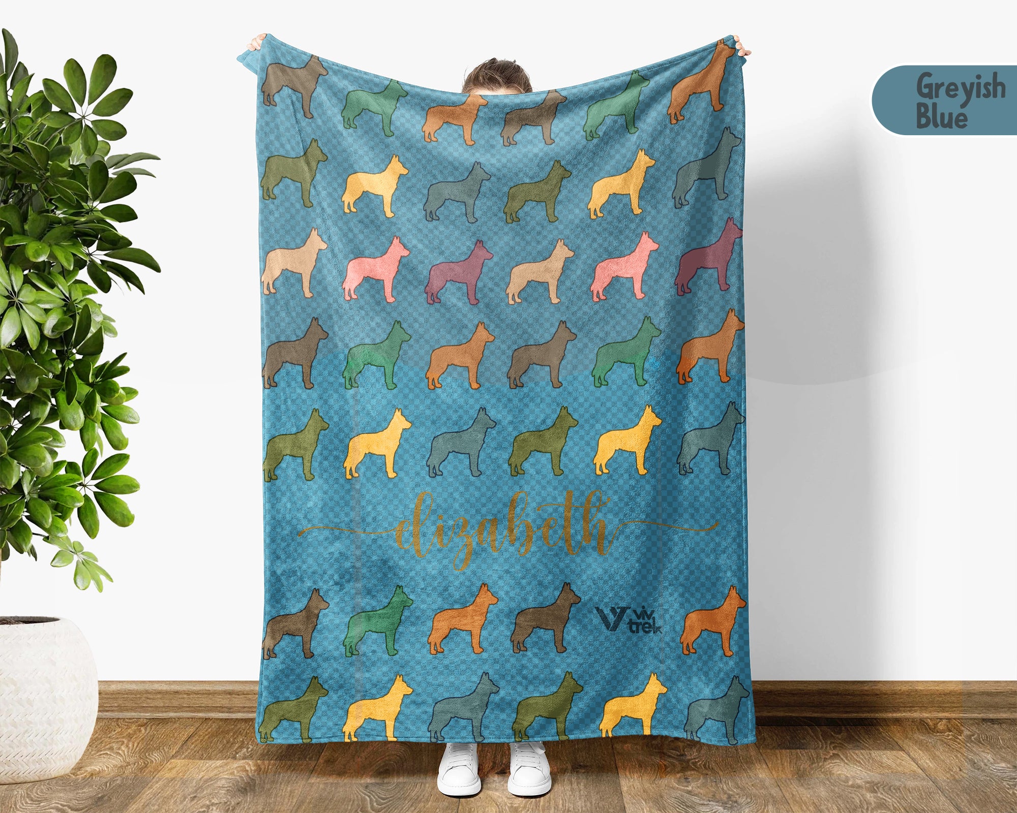 Personalized Belgian Malinois Dog Throw Custom Name Working K9 Retro Breed Design Police Dog Gift Cozy Home Accent for Lovers