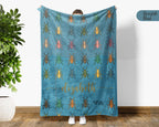 Personalized Ant Insect Throw Custom Name Bug Lover Blanket Retro Ant Farm Design Science Nature Entomologist Gift Home Accent
