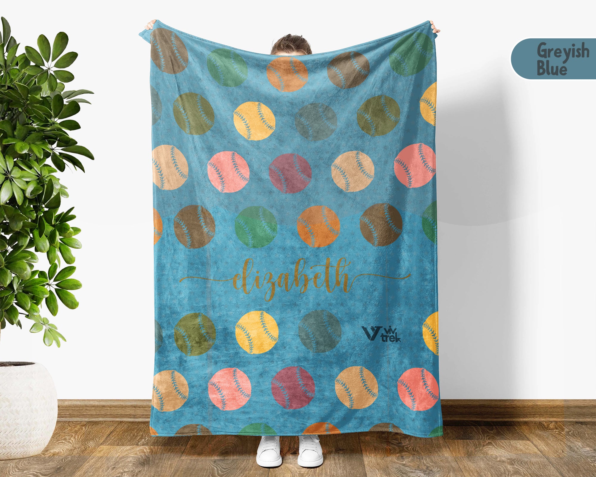 Personalized Name Baseball Throw Blanket – Cozy Gift for Baseball Lovers