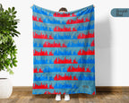 Retro Chicago City Map Blanket Throw, Cozy Windy City Decor, Skyline Design, Illinois Pride Gift, Urban Sofa Throw Blanket