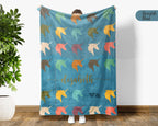 Personalized Unicorn Blanket Kids Custom Name Rainbow Nursery Throw Magical Creature Pastel Forest Cozy Fleece Decor Gift