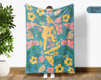 Floral Skateboarding Blanket – Cozy Throw for Skateboard Lovers
