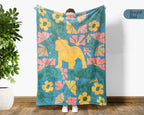 English Bulldog Blanket – Cozy Wildflower Dog Lover Throw