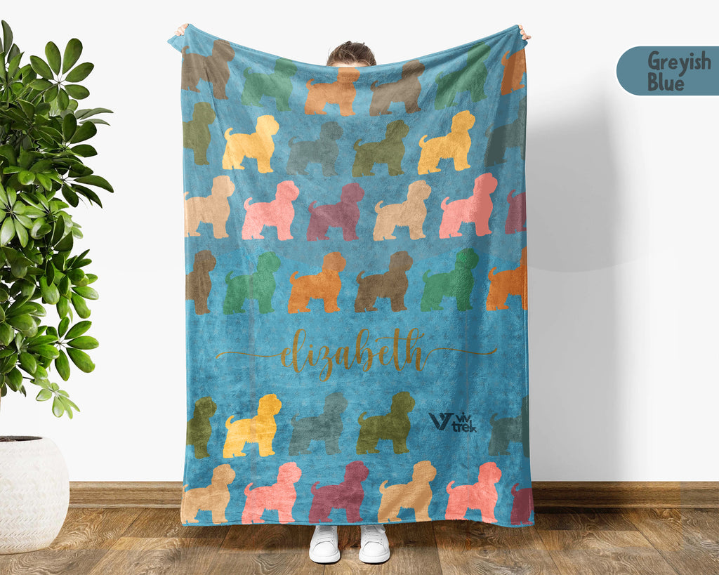 Personalized Shih Tzu Dog Blanket Custom Name Vintage Puppy Throw Cozy Pet Lover Gift Cute Dog Breed Blanket for Home and Gifts
