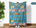 Personalized Shih Tzu Dog Blanket Custom Name Vintage Puppy Throw Cozy Pet Lover Gift Cute Dog Breed Blanket for Home and Gifts