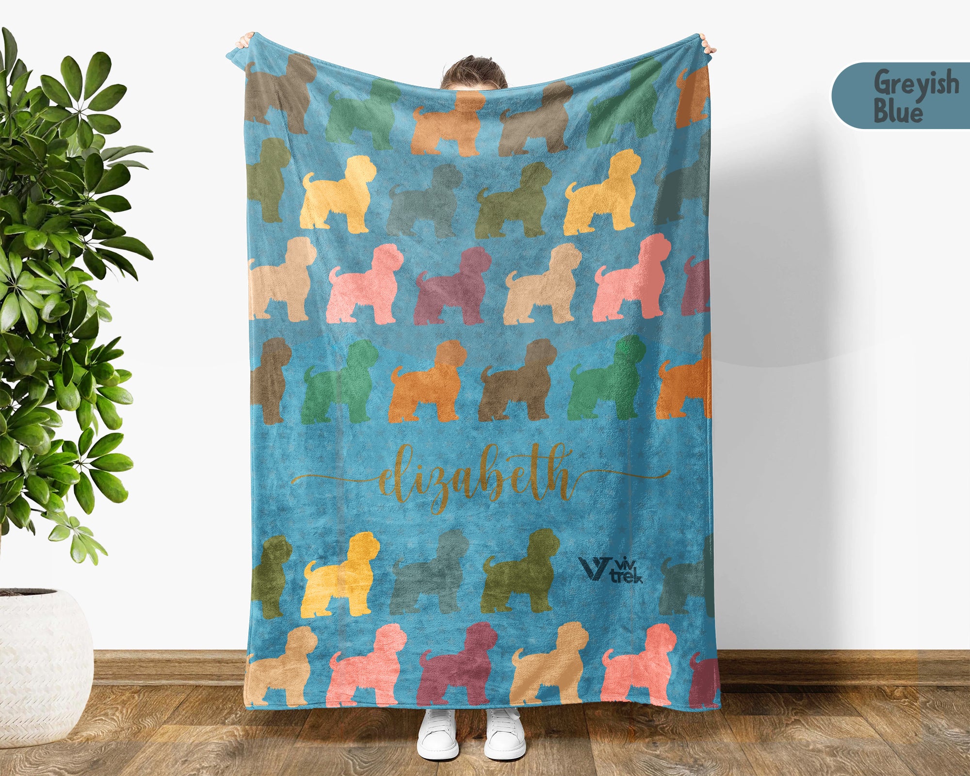 Personalized Shih Tzu Dog Blanket Custom Name Vintage Puppy Throw Cozy Pet Lover Gift Cute Dog Breed Blanket for Home and Gifts