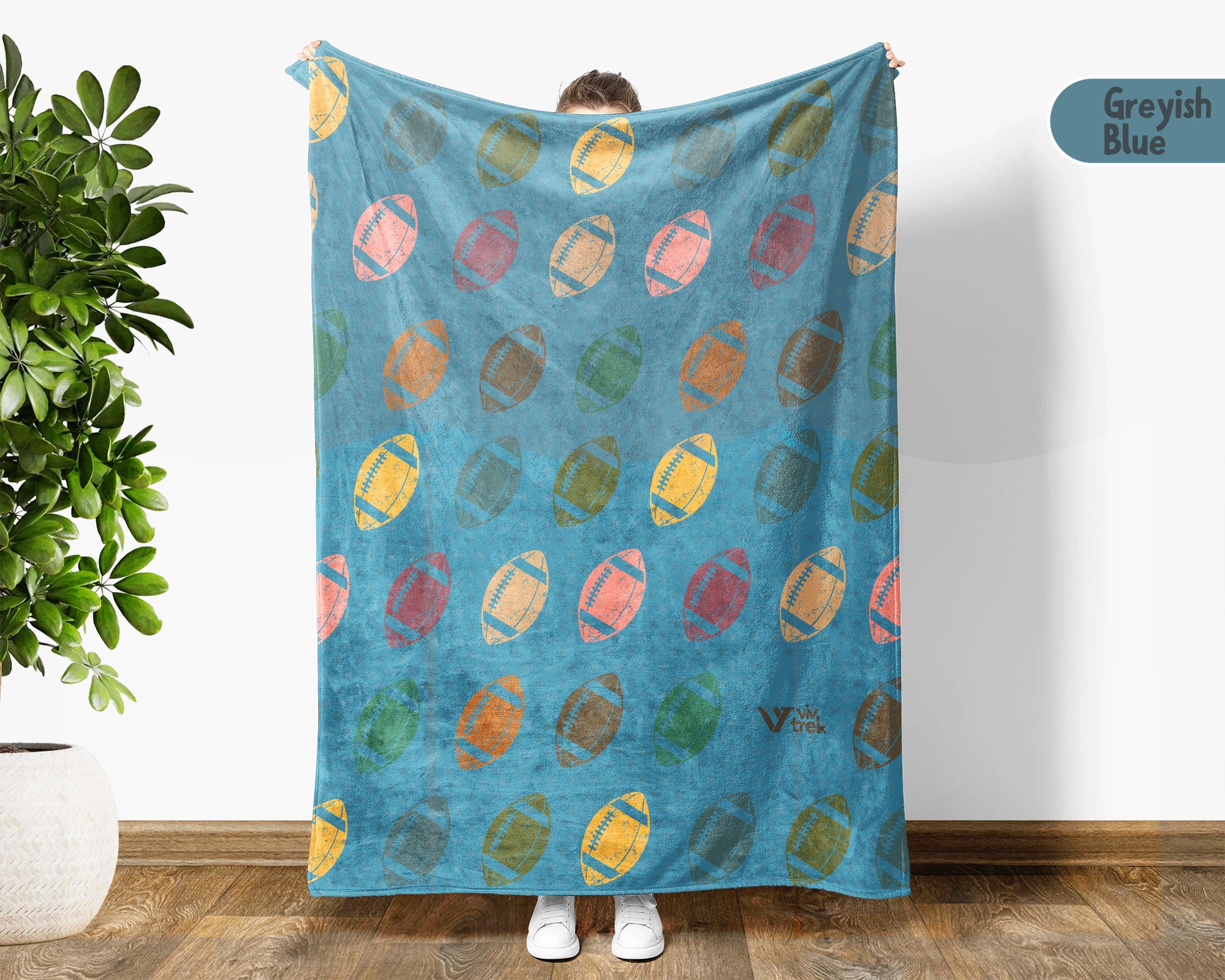 Retro Football Lover Blanket for Sports Fans, Cozy Athlete Throw for Game Day and Football Room Decor