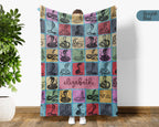 Custom Cobra Snake Blanket Personalized Name Retro Reptile Throw Cozy Serpent Decor Unique Exotic Animal Gift Home Accent
