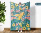 Floral Bee Blanket – Cozy Honey Bee Lover Throw Gift