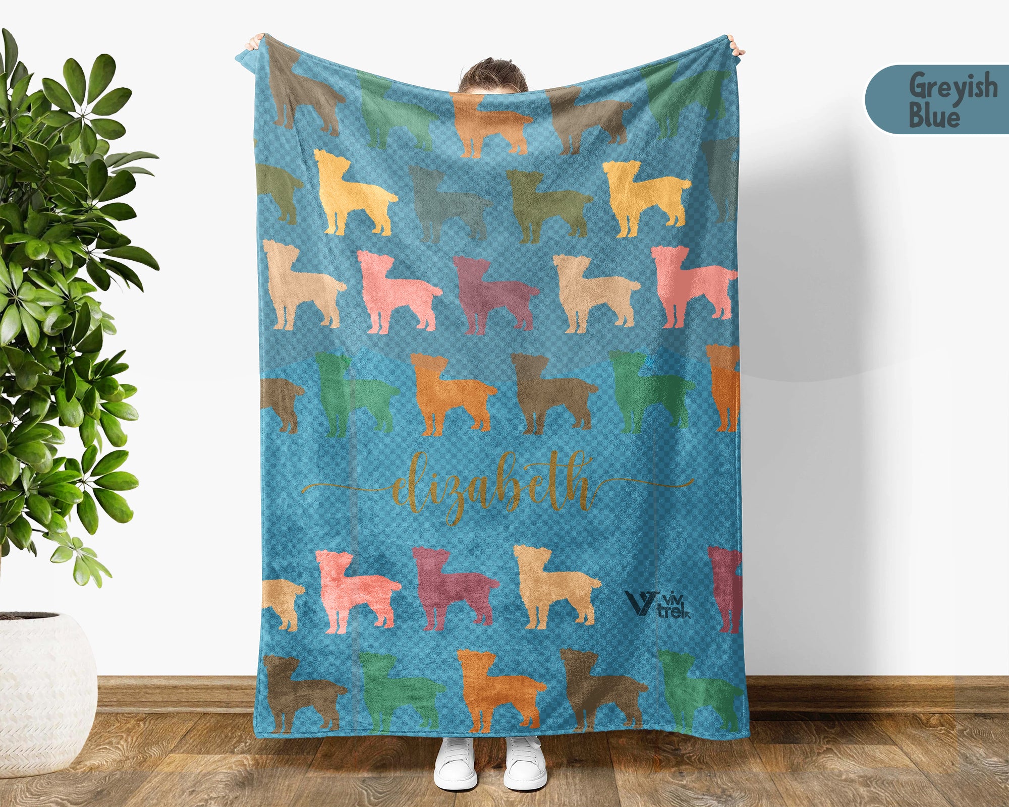 Custom Name Retro Maltese Blanket, Personalized Puppy Throw for Dog Lover Bedroom Decor and Cozy Pet Gift Ideas