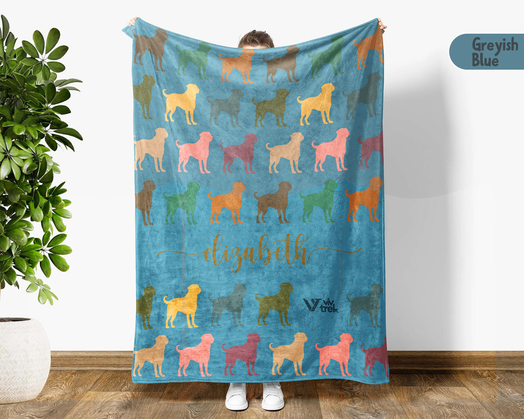 Custom Name Rottweiler Blanket, Cozy Vintage Puppy Throw for Dog Lovers