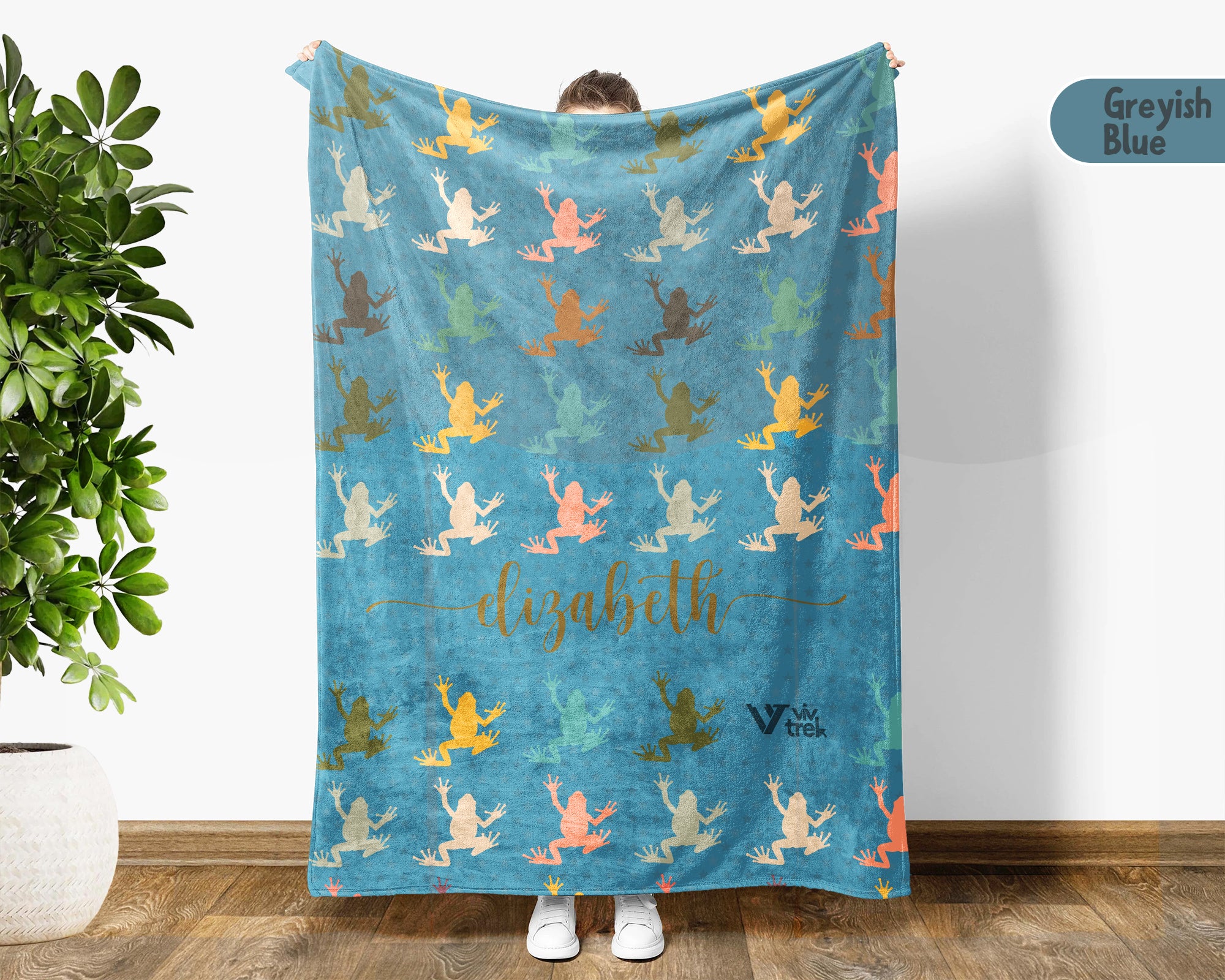 Custom Retro Frog Blanket, Personalized Goblincore Throw for Cottagecore Nature Lover Bedroom Decor and Gifts