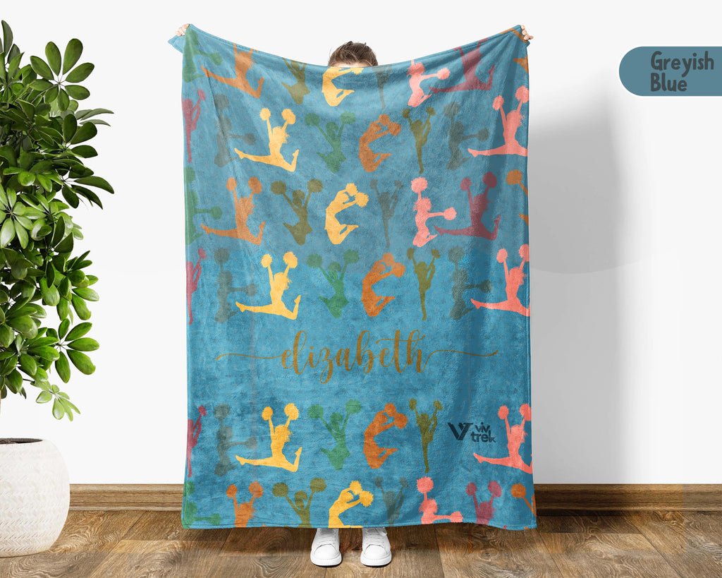 Personalized Cheer Blanket Custom Name Sport Throw Cozy Cheerleader Gift Team Spirit Decor Unique Athletic Home Accent