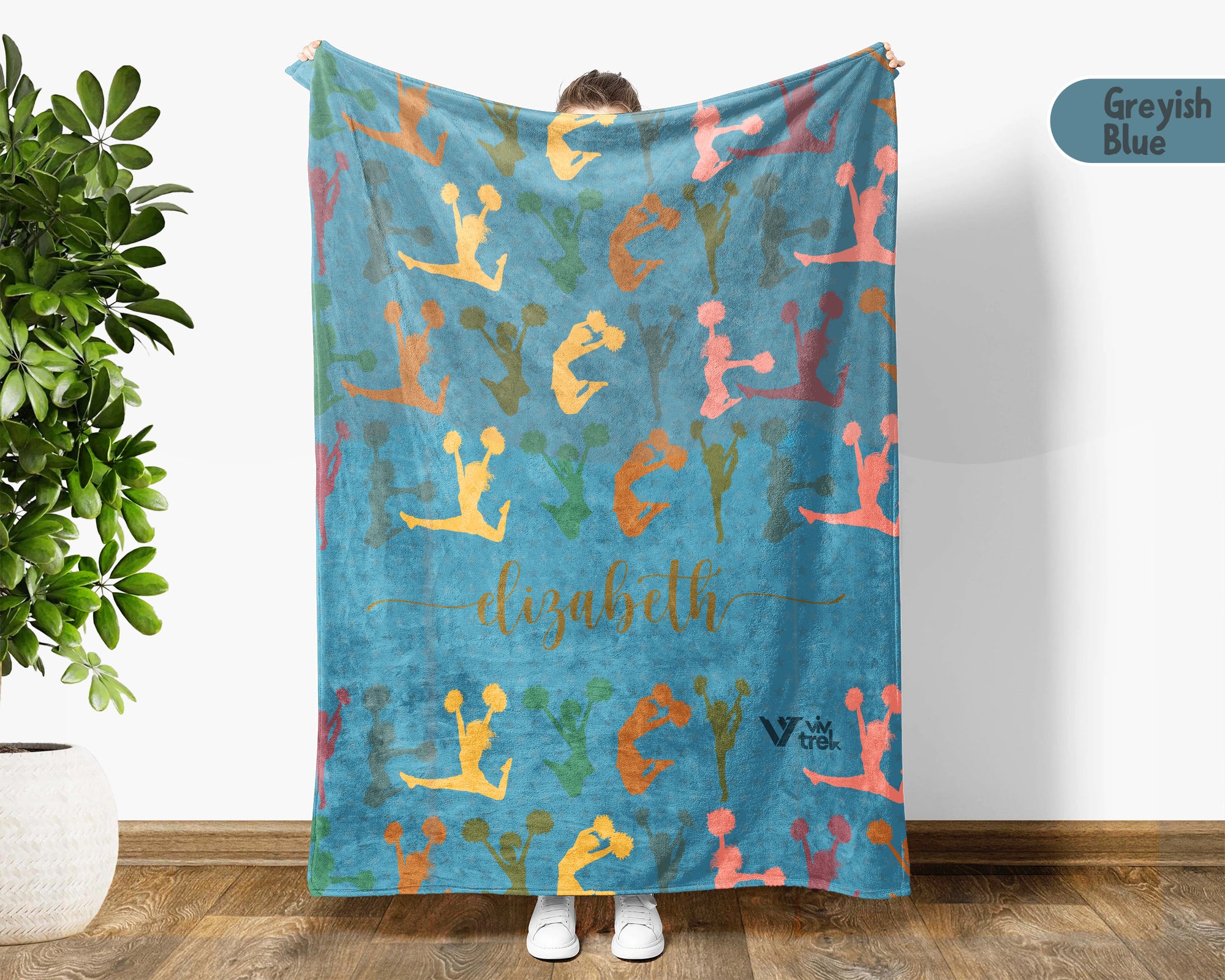 Personalized Cheer Blanket Custom Name Sport Throw Cozy Cheerleader Gift Team Spirit Decor Unique Athletic Home Accent