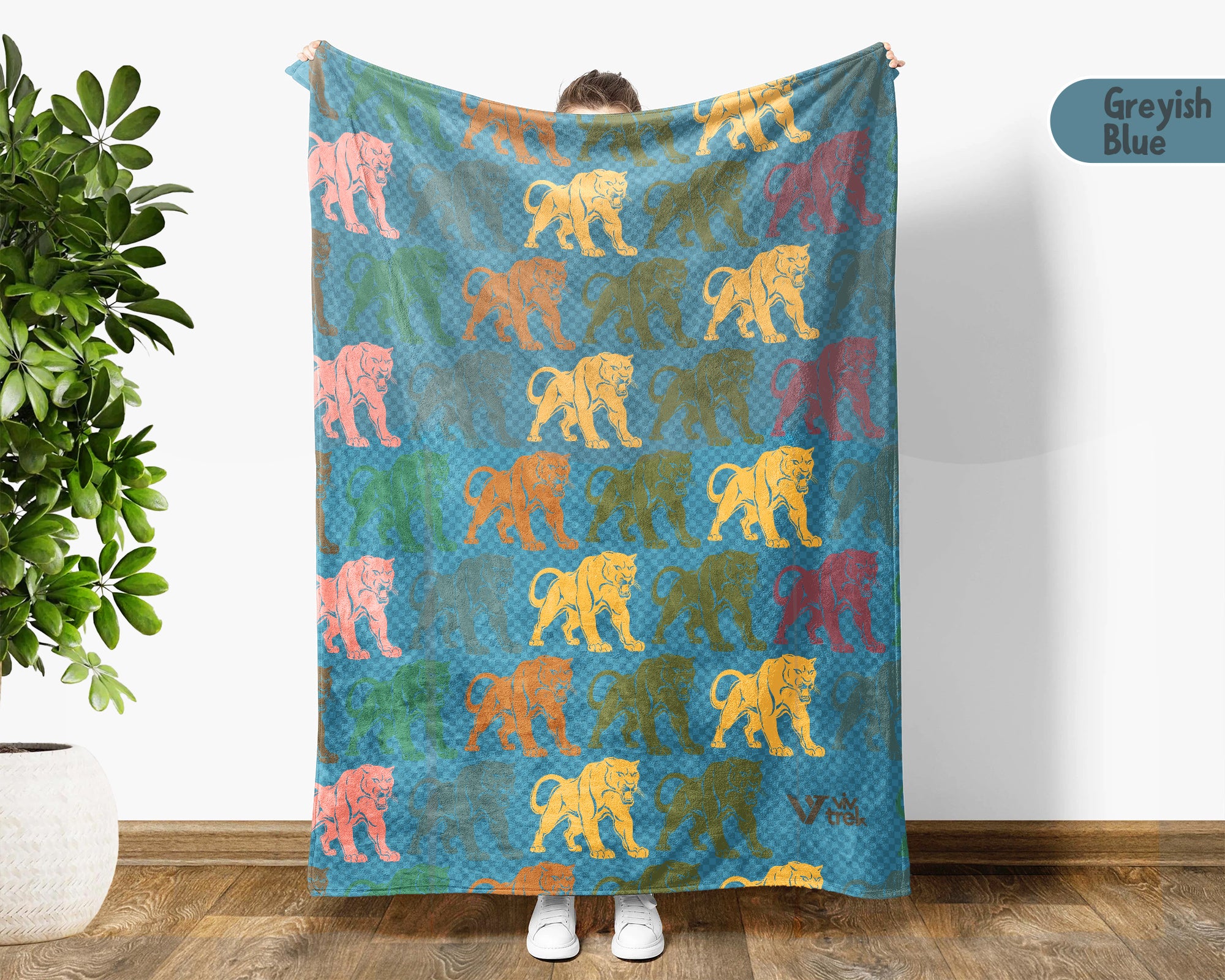 Retro Panther Lover Blanket Big Cat Wildlife Throw Cozy Animal Print Blanket Unique Wild Animal Home Decor Gift Idea