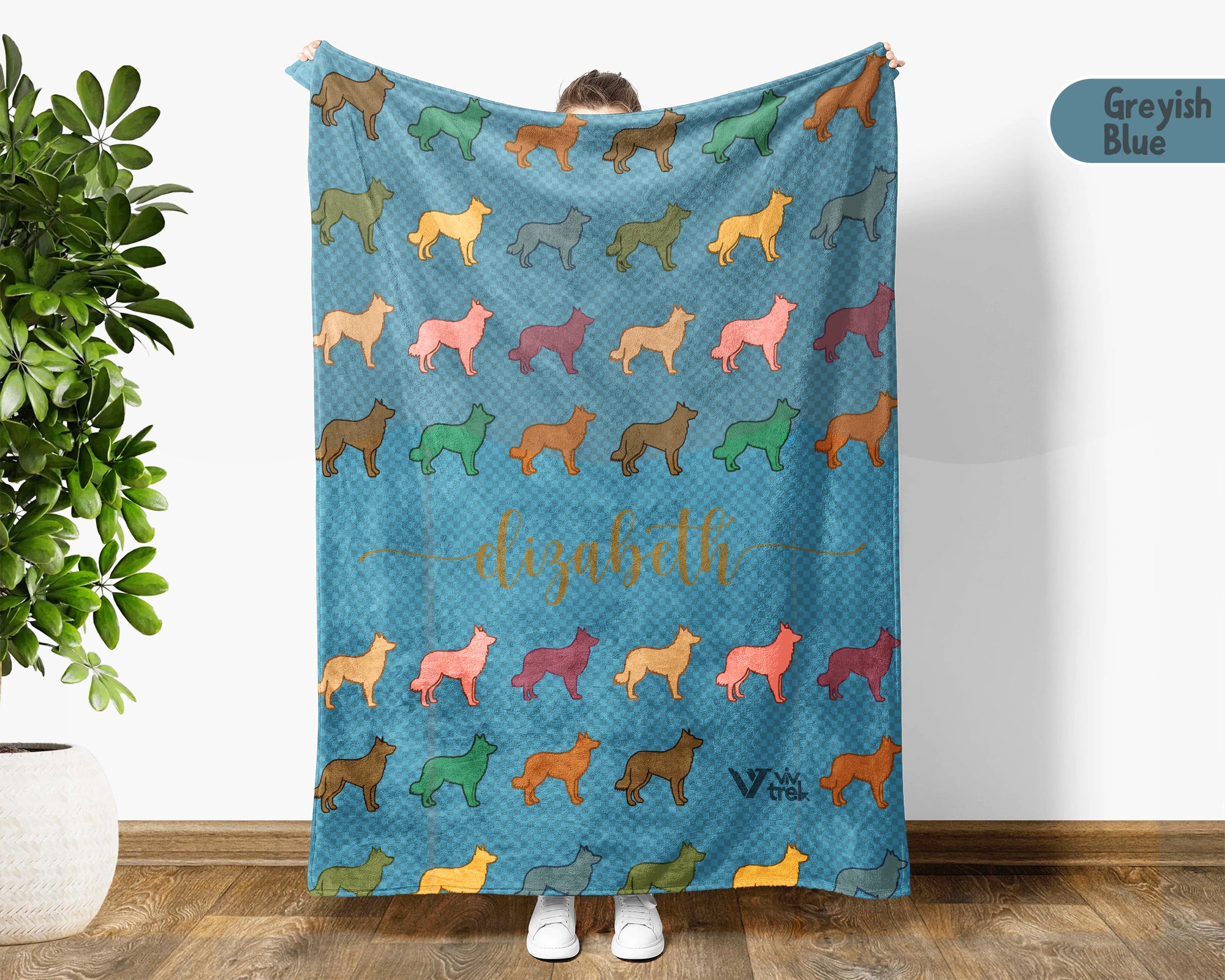 Personalized Border Collie Blanket | Custom Dog Name Throw | Black White Sheepdog Gift for Dog Lovers Home Decor