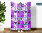 Alzheimer’s Awareness Battle Blanket for June, Cozy Distressed Throw for Patients, Caregivers & Family, Meaningful Support Gift