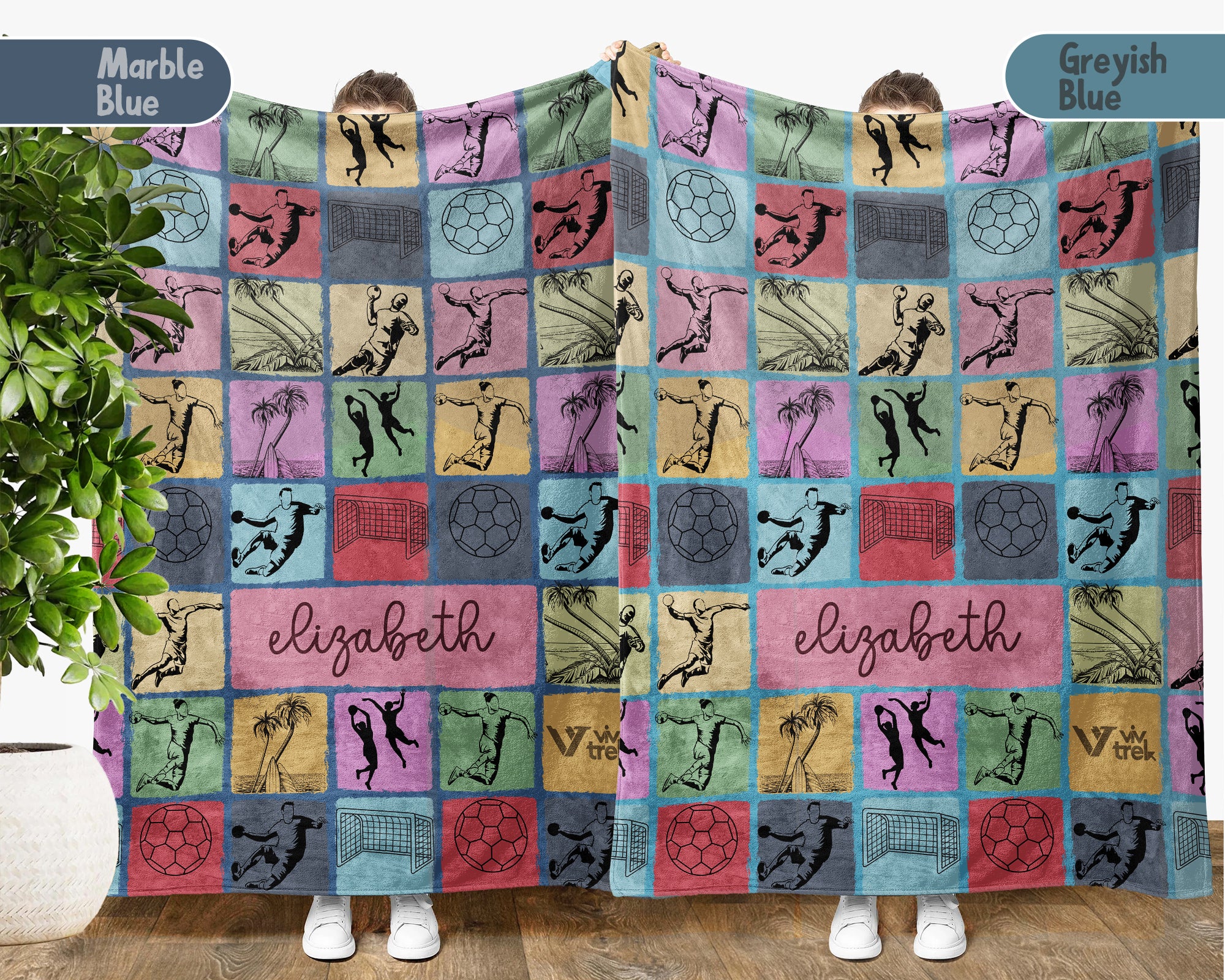 Personalized Handball Blanket Custom Name Sport Throw Cozy Athletic Decor Unique Gift for Player Fan Team Spirit Home Accent