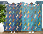 Retro Horse Lover Blanket – Cozy Western Equestrian Throw