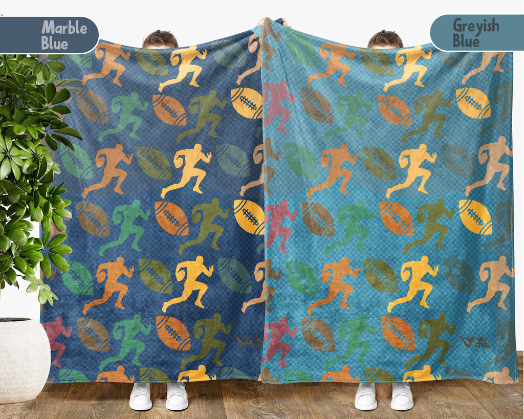 Vintage Rugby Player Blanket – Cozy Throw for Rugby Fans