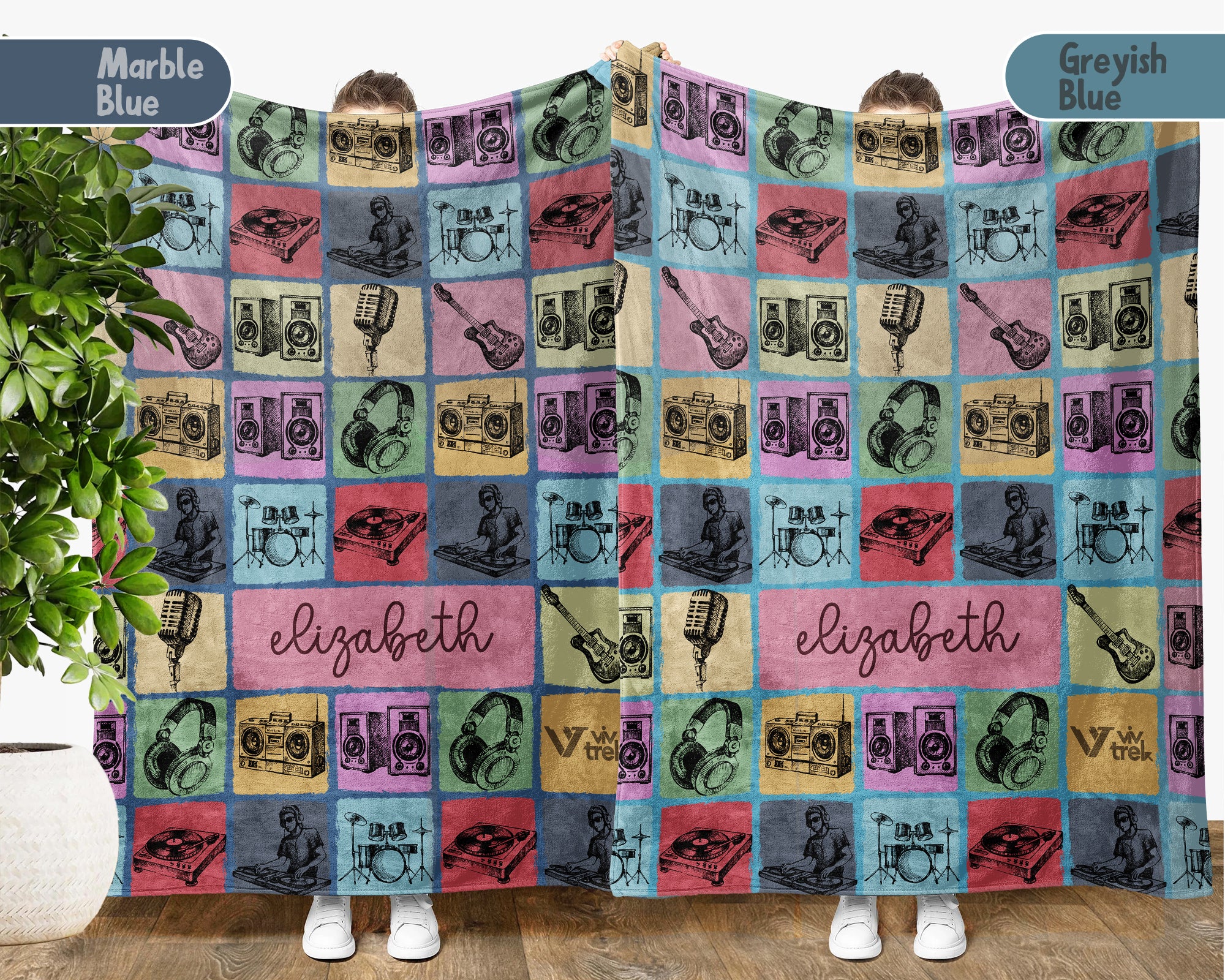 Custom Name DJ Blanket – Personalized Music Lover Throw Gift