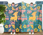 Floral Dachshund Blanket – Cozy Vintage Dog Lover Throw
