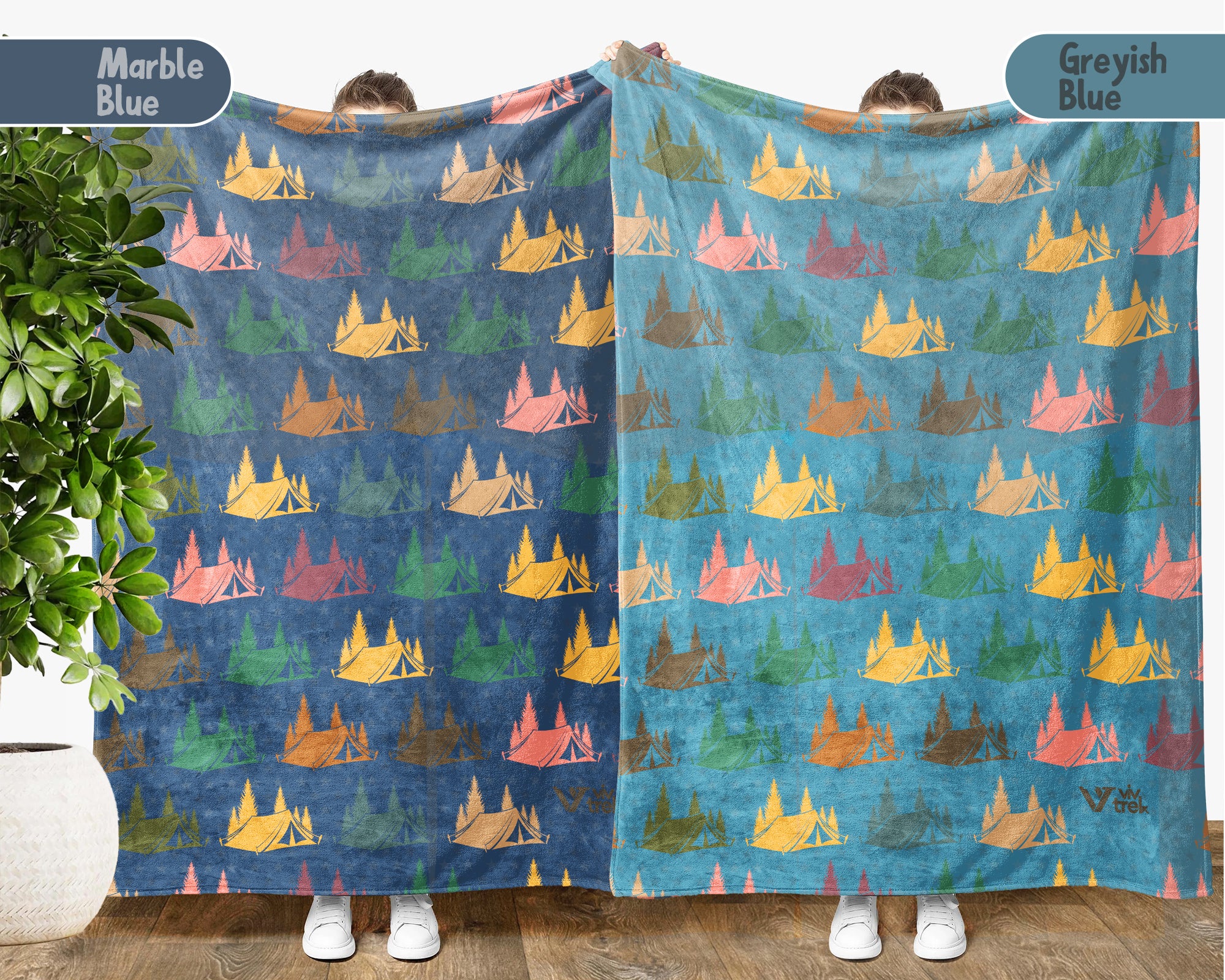 Retro Camping Throw Cozy Adventure Blanket Soft Nature Travel Decor Unique Campfire Gift for Outdoor Lovers