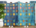 Custom Name Strawberry Blanket, Cozy Retro Fruit Throw for Kids and Adults