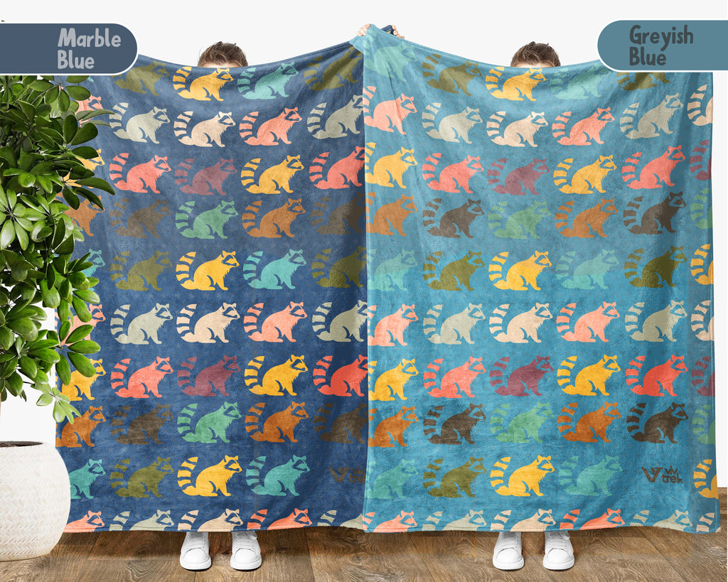 Retro Raccoon Gift Blanket Cozy Animal Lover Throw Funny Wildlife Decor Soft Graphic Blanket Unique Humor Gift for Home