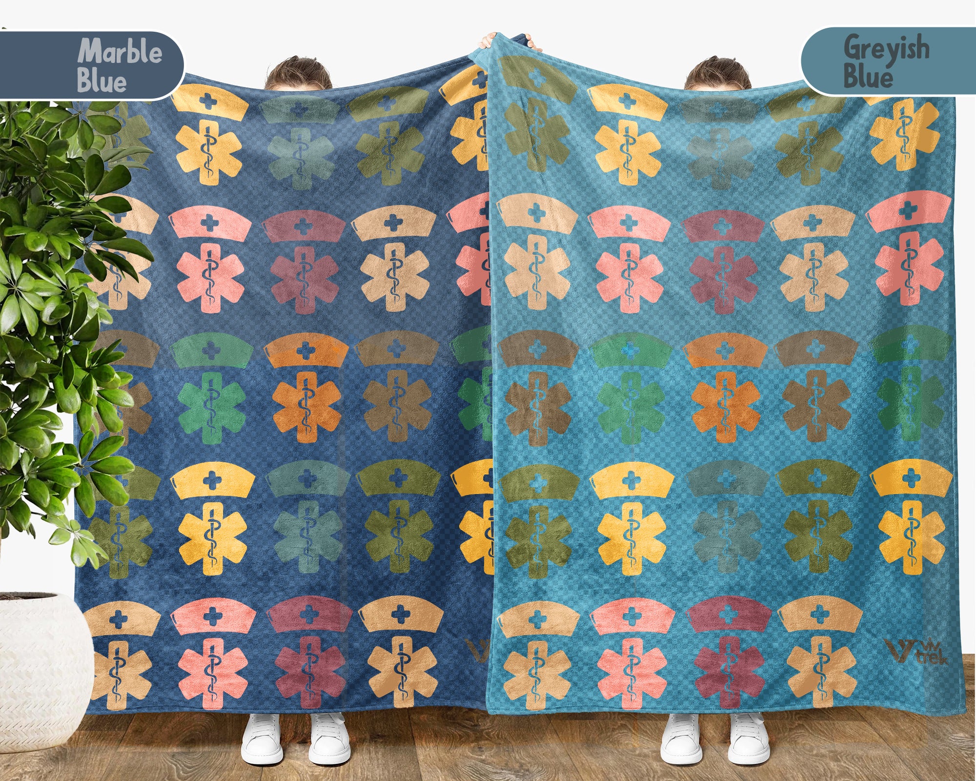 Retro Nurse Gift Blanket, Cozy RN Appreciation Throw, Cute Nurse Graphic Blanket, Soft Fleece Medical Worker Gift for Her