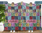Custom Retro Baby Deer Blanket Personalized Name, Cute Fawn Wildlife Throw, Cozy Nature Gift for Kids Teens Adults