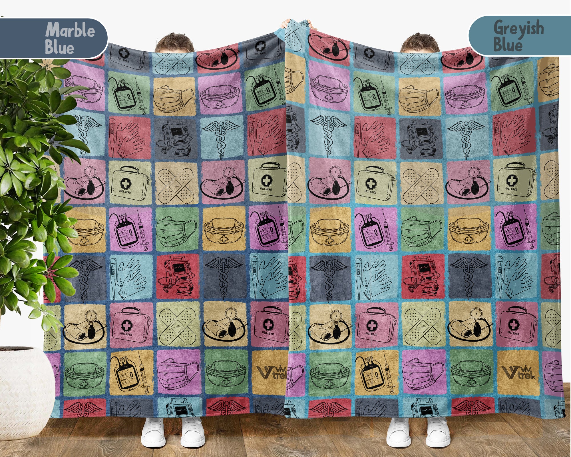 Nurse Gift Blanket, Cozy RN Appreciation Throw, Cute Nurse Graphic Blanket, Soft Fleece Medical Worker Gift for Her at Home