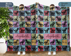 Custom T-Rex Blanket Personalized Name Retro Dino Throw Cozy Tyrannosaurus Decor Unique Prehistoric Gift Fun Room Accent