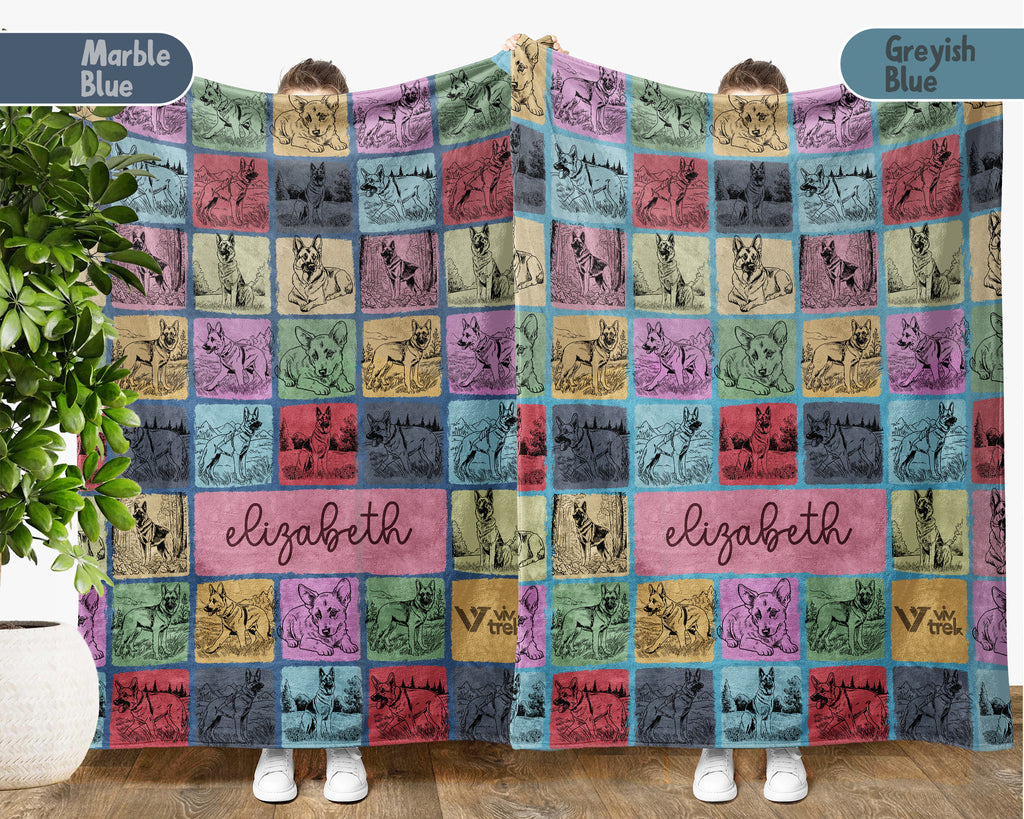Custom Name German Shepherd Blanket – Personalized Dog Lover Throw