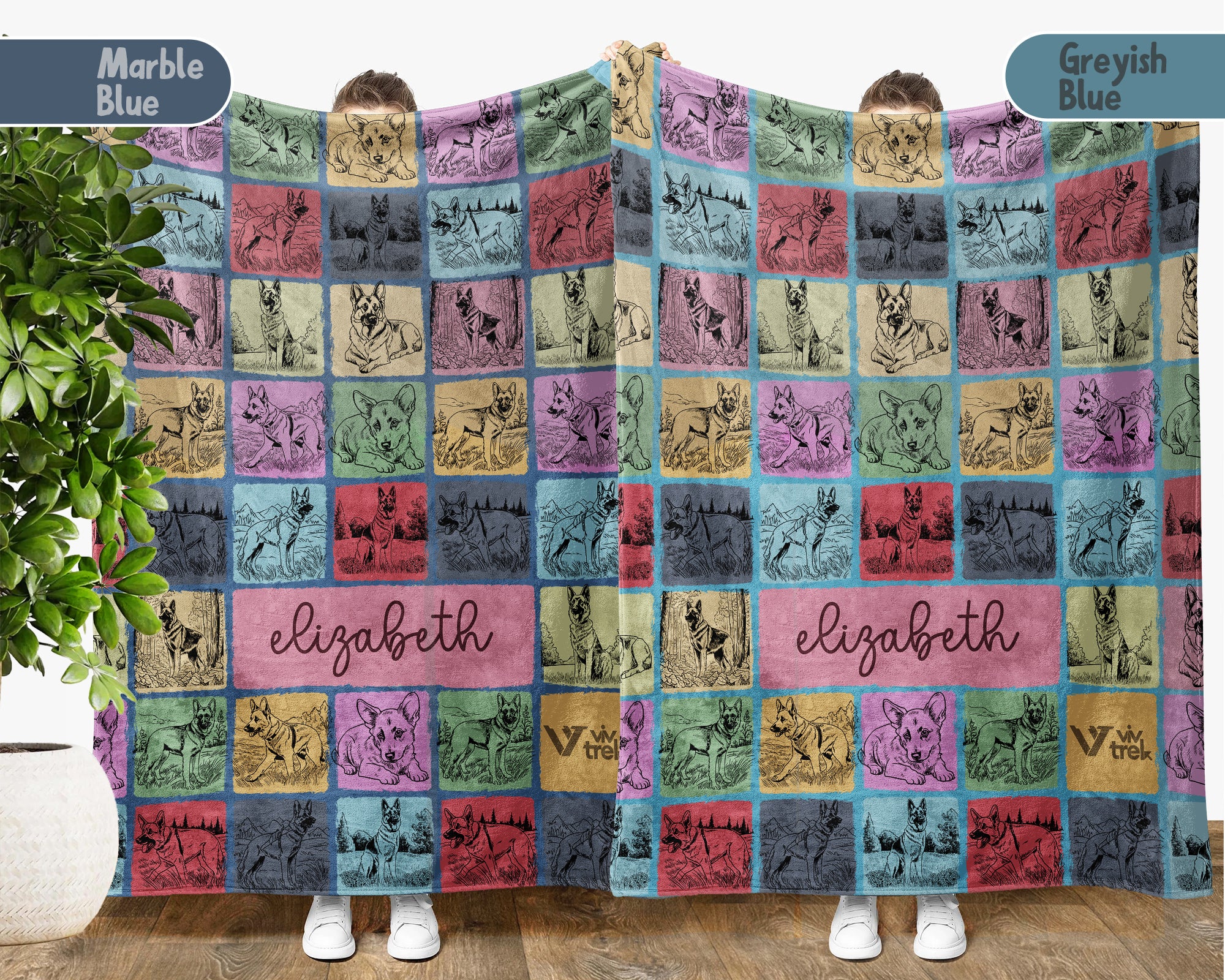 Custom Name German Shepherd Blanket – Personalized Dog Lover Throw