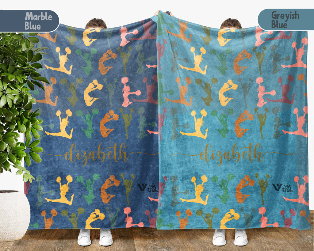 Personalized Cheer Blanket Custom Name Sport Throw Cozy Cheerleader Gift Team Spirit Decor Unique Athletic Home Accent