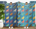 Retro Lion Blanket Gift for Animal Lovers, Cozy Wildlife Throw, Jungle Inspired Decor Accent for Bedroom and Living Spaces