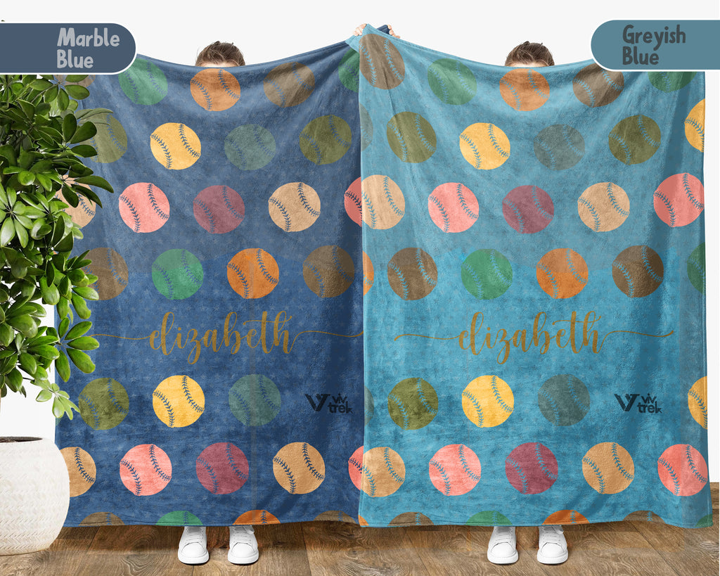 Personalized Name Baseball Throw Blanket – Cozy Gift for Baseball Lovers